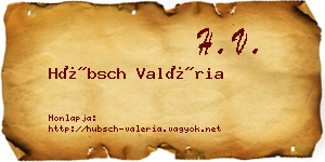 Hübsch Valéria névjegykártya
